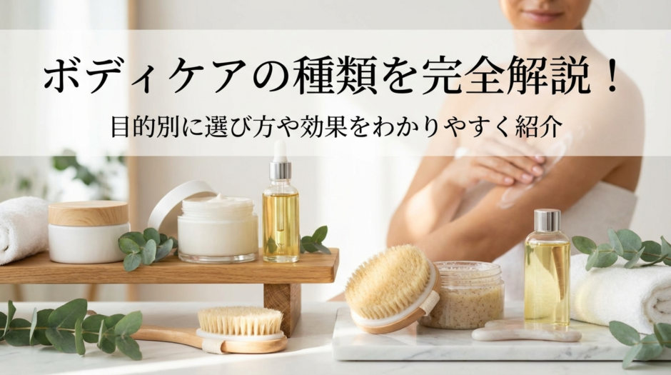 ボディケアの種類を完全解説！目的別に選び方や効果をわかりやすく紹介