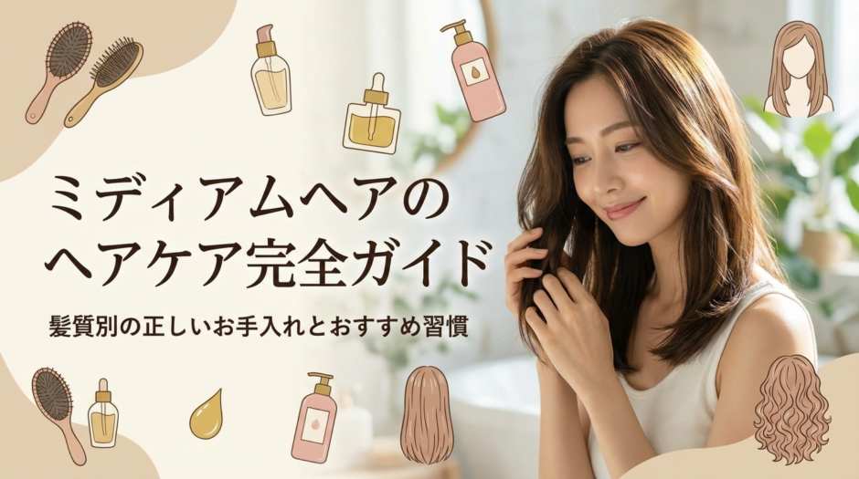 ミディアムヘアのヘアケア完全ガイド。髪質別の正しいお手入れとおすすめ習慣