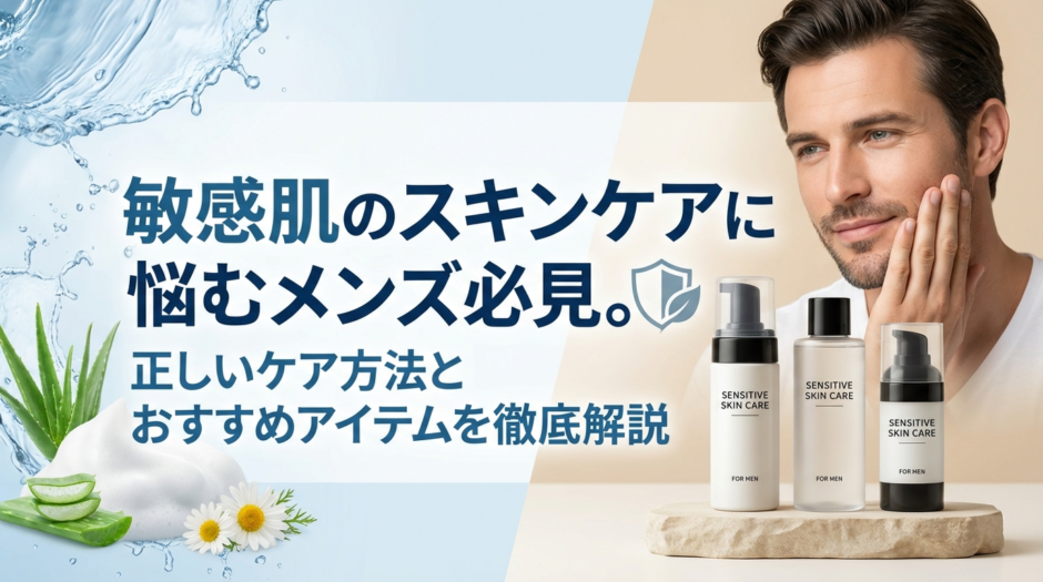 敏感肌のスキンケアに悩むメンズ必見。正しいケア方法とおすすめアイテムを徹底解説