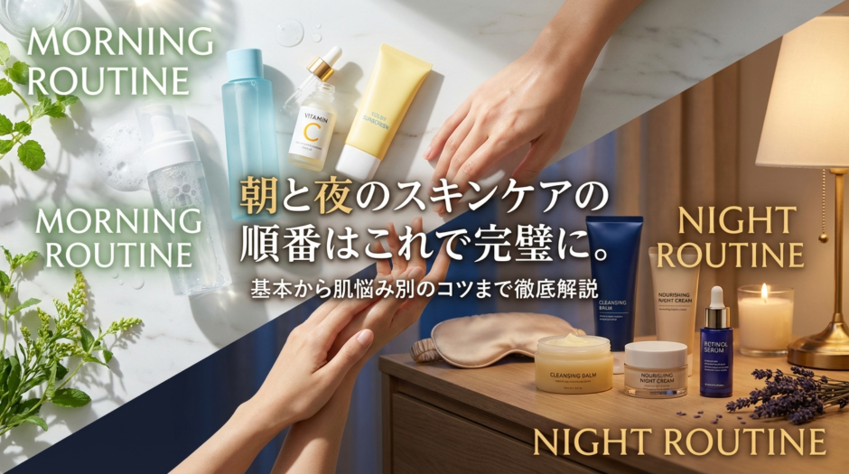 朝と夜のスキンケアの順番はこれで完璧に。基本から肌悩み別のコツまで徹底解説
