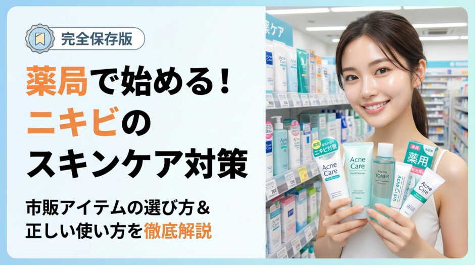 薬局で始めるニキビのスキンケア対策とは？市販アイテムの選び方や正しい使い方を徹底解説