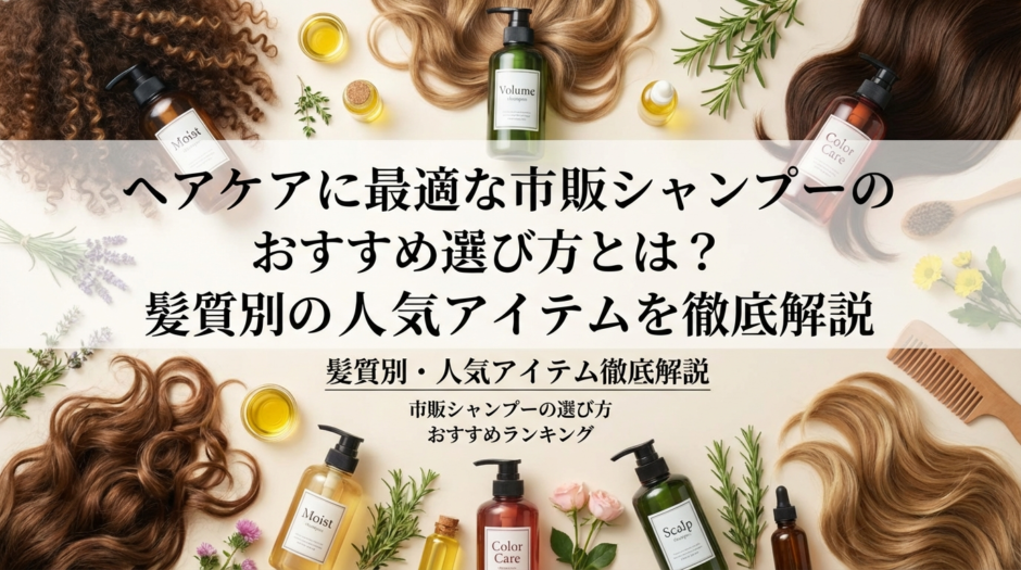 ヘアケアに最適な市販シャンプーのおすすめ選び方とは？髪質別の人気アイテムを徹底解説