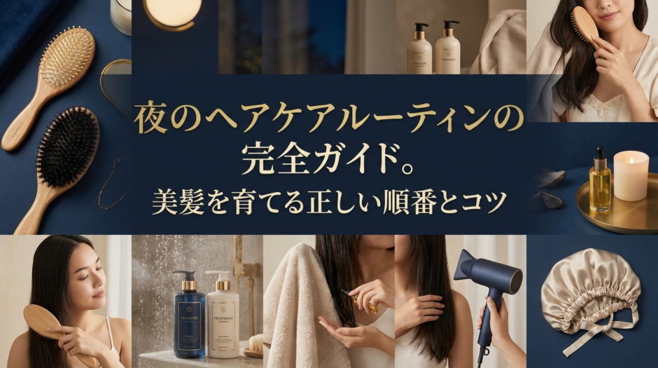 夜のヘアケアルーティンの完全ガイド。美髪を育てる正しい順番とコツ
