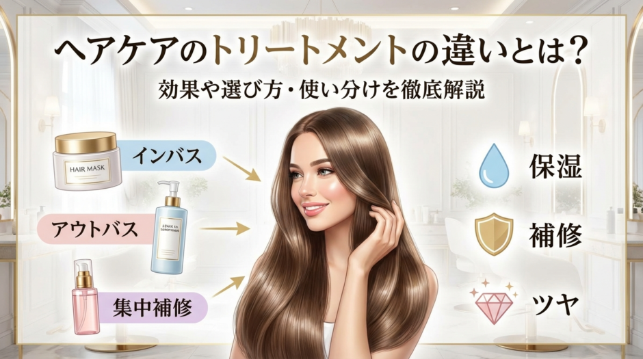 ヘアケアのトリートメントの違いとは？効果や選び方・使い分けを徹底解説
