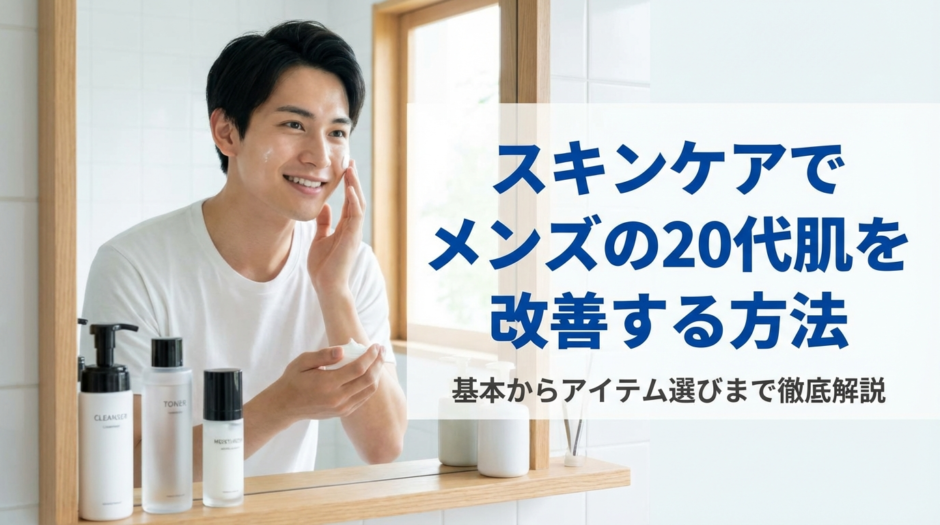 スキンケアでメンズの20代肌を改善する方法｜基本からアイテム選びまで徹底解説